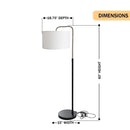 15″W x 60″H Floor Lamp with White Linen Shade – Black or Brushed Nickel Finish - 2 Pack - LEDMyPlace Load image into Gallery viewer, 15″W x 60″H Floor Lamp with White Linen Shade – Black or Brushed Nickel Finish - 2 Pack - LEDMyPlace