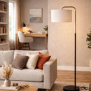 15″W x 60″H Floor Lamp with White Linen Shade – Black or Brushed Nickel Finish - 2 Pack - LEDMyPlace Load image into Gallery viewer, 15″W x 60″H Floor Lamp with White Linen Shade – Black or Brushed Nickel Finish - 2 Pack - LEDMyPlace
