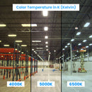 4FT Linear LED High Bay Light 165W/200W/225W Wattage Adjustable, 4000k/5000K/6500K CCT Changeable, Dip Switch, 0-10V Dim, 120-277V Input Voltage, ETL, DLC 5.1 Listed Load image into Gallery viewer, 4FT Linear LED High Bay Light 165W/200W/225W Wattage Adjustable, 4000k/5000K/6500K CCT Changeable, Dip Switch, 0-10V Dim, 120-277V Input Voltage, ETL, DLC 5.1 Listed