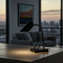 6.25″W x 16.2″H Black/Blue Table Lamp with E12 Socket, Outlet, and USB Ports Load image into Gallery viewer, 6.25″W x 16.2″H Black/Blue Table Lamp with E12 Socket, Outlet, and USB Ports