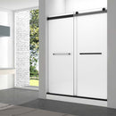 Ivanees Adjustable Semi-Frameless Dual Sliding Glass Shower Door with Frosted Tempered Glass Load image into Gallery viewer, Ivanees Adjustable Semi-Frameless Dual Sliding Glass Shower Door with Frosted Tempered Glass