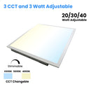2 ft. x 2 ft. LED Flat Panel Light 20W/30W/40W Wattage Adjustable, 4000k/5000K/6500K CCT Changeable, Dip Switch, 0-10V Dim, 120-277V, ETL, DLC 5.1, Recessed Back-lit Fixture Load image into Gallery viewer, 2 ft. x 2 ft. LED Flat Panel Light 20W/30W/40W Wattage Adjustable, 4000k/5000K/6500K CCT Changeable, Dip Switch, 0-10V Dim, 120-277V, ETL, DLC 5.1, Recessed Back-lit Fixture