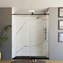 60" X 76" Armani Grey Alcove Shower Wall Kit - Shower Door / Wall System / Solid Surface Shower Base Tray with Covered Drain Load image into Gallery viewer, 60" X 76" Armani Grey Alcove Shower Wall Kit - Shower Door / Wall System / Solid Surface Shower Base Tray with Covered Drain
