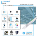 Hybrid T8 4ft LED Tube/Bulb - 22w/18w/15w/12w Wattage Adjustable, 130lm/w, 3000k/4000k/5000k/6500k CCT Changeable, Clear, Base G13, Single End/Double End Power - Ballast Compatible or Bypass Load image into Gallery viewer, Hybrid T8 4ft LED Tube/Bulb - 22w/18w/15w/12w Wattage Adjustable, 130lm/w, 3000k/4000k/5000k/6500k CCT Changeable, Clear, Base G13, Single End/Double End Power - Ballast Compatible or Bypass