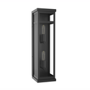 2-Light Wall Sconce, E12 Holder, 2X40W, Matte Black, Rectangular, Clear Glass Panels, 22 1/4" H x 5 1/2" W, Extends 6" from the wall Load image into Gallery viewer, 2-Light Wall Sconce, E12 Holder, 2X40W, Matte Black, Rectangular, Clear Glass Panels, 22 1/4" H x 5 1/2" W, Extends 6" from the wall
