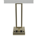 2-Light Bedside Table Lamp With 1-USB Charging Port, 2-Switches, 2-outlets, 28 inch, Brushed Nickel Finish, For Living Room, Dorm, Bedroom Lamp Load image into Gallery viewer, 2-Light Bedside Table Lamp With 1-USB Charging Port, 2-Switches, 2-outlets, 28 inch, Brushed Nickel Finish, For Living Room, Dorm, Bedroom Lamp