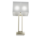 2-Light Bedside Table Lamp With 1-USB Charging Port, 2-Switches, 2-outlets, 28 inch, Brushed Nickel Finish, For Living Room, Dorm, Bedroom Lamp Load image into Gallery viewer, 2-Light Bedside Table Lamp With 1-USB Charging Port, 2-Switches, 2-outlets, 28 inch, Brushed Nickel Finish, For Living Room, Dorm, Bedroom Lamp