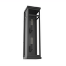 2-Light Wall Sconce, E12 Holder, 2X40W, Matte Black, Rectangular, Clear Glass Panels, 22 1/4" H x 5 1/2" W, Extends 6" from the wall Load image into Gallery viewer, 2-Light Wall Sconce, E12 Holder, 2X40W, Matte Black, Rectangular, Clear Glass Panels, 22 1/4" H x 5 1/2" W, Extends 6" from the wall
