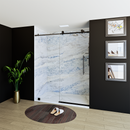60" X 76" Armani Grey Alcove Shower Wall Kit - Shower Door / Wall System / Solid Surface Shower Base Tray with Covered Drain Load image into Gallery viewer, 60" X 76" Armani Grey Alcove Shower Wall Kit - Shower Door / Wall System / Solid Surface Shower Base Tray with Covered Drain