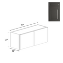 RTA Double Door - Wall Cabinets - 21"H x 30"W x 24"D - BG Load image into Gallery viewer, RTA Double Door - Wall Cabinets - 21"H x 30"W x 24"D - BG