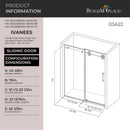 Ivanees Single Sliding Frameless Shower Door 8mm Clear Tempered Glass - Barn Door Style Load image into Gallery viewer, Ivanees Single Sliding Frameless Shower Door 8mm Clear Tempered Glass - Barn Door Style