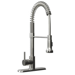 Single Handle Pull-down Sprayer Kitchen Faucet With Dual Mode Switch in Stainless Steel Single Handle Pull-down Sprayer Kitchen Faucet With Dual Mode Switch in Stainless Steel