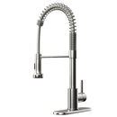 Single Handle Pull-down Sprayer Kitchen Faucet With Dual Mode Switch in Stainless Steel Load image into Gallery viewer, Single Handle Pull-down Sprayer Kitchen Faucet With Dual Mode Switch in Stainless Steel