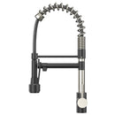 19.29 Inches Single Handle Pull-down Sprayer Kitchen Faucet With Black Plate Load image into Gallery viewer, 19.29 Inches Single Handle Pull-down Sprayer Kitchen Faucet With Black Plate
