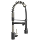 19.29 Inches Single Handle Pull-down Sprayer Kitchen Faucet With Black Plate Load image into Gallery viewer, 19.29 Inches Single Handle Pull-down Sprayer Kitchen Faucet With Black Plate