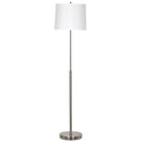 15" Dia x 59"H Modern Floor Lamp with White Linen Shade – Brushed Nickel Finish - 2 Pack Load image into Gallery viewer, 15" Dia x 59"H Modern Floor Lamp with White Linen Shade – Brushed Nickel Finish - 2 Pack