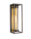 1-Light, 21-Inch Bronze Outdoor Rectangular Wall Light, E26 Socket 1X60W, Clear Glass, 21" H x 7" W, Extends 6" from the wall Load image into Gallery viewer, 1-Light, 21-Inch Bronze Outdoor Rectangular Wall Light, E26 Socket 1X60W, Clear Glass, 21" H x 7" W, Extends 6" from the wall