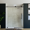 60" X 76" Armani Grey Alcove Shower Wall Kit - Shower Door / Wall System / Solid Surface Shower Base Tray with Covered Drain Load image into Gallery viewer, 60" X 76" Armani Grey Alcove Shower Wall Kit - Shower Door / Wall System / Solid Surface Shower Base Tray with Covered Drain
