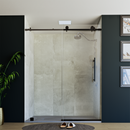 60" X 76" Armani Grey Alcove Shower Wall Kit - Shower Door / Wall System / Solid Surface Shower Base Tray with Covered Drain Load image into Gallery viewer, 60" X 76" Armani Grey Alcove Shower Wall Kit - Shower Door / Wall System / Solid Surface Shower Base Tray with Covered Drain