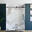 60" X 76" Armani Grey Alcove Shower Wall Kit - Shower Door / Wall System / Solid Surface Shower Base Tray with Covered Drain Load image into Gallery viewer, 60" X 76" Armani Grey Alcove Shower Wall Kit - Shower Door / Wall System / Solid Surface Shower Base Tray with Covered Drain