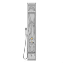 53 in. 6-Jet Stainless Steel Shower Panel System w/ Fixed Rainfall & Waterfall Shower Head, Tub Spout & Handheld, Jet Massage Feature Load image into Gallery viewer, 53 in. 6-Jet Stainless Steel Shower Panel System w/ Fixed Rainfall & Waterfall Shower Head, Tub Spout & Handheld, Jet Massage Feature