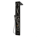 55 in. 6-Jet Stainless Steel Matte Black Shower Panel System w/ Fixed LED Rainfall & Waterfall Showerhead, Temp Display, Tub Spout & Handheld Load image into Gallery viewer, 55 in. 6-Jet Stainless Steel Matte Black Shower Panel System w/ Fixed LED Rainfall & Waterfall Showerhead, Temp Display, Tub Spout & Handheld