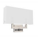 2-Light, Wall Sconce for Bedroom with 2 Switch, 2 USB & 1 Outlet, White Fabric / Acrylic Shade, Wall Mounted Lamps for Hotel, Corridor and Restaurant Load image into Gallery viewer, 2-Light, Wall Sconce for Bedroom with 2 Switch, 2 USB & 1 Outlet, White Fabric / Acrylic Shade, Wall Mounted Lamps for Hotel, Corridor and Restaurant