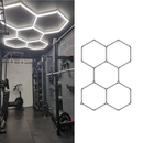 Hexagon LED Garage Light, 5 Hex Kit (24pcs), 6w/pc (Total Power 144W), 6500K, 120 - 130lm/w, AC100 - 277v,IP44, CRI:>80, For Garage, Shop, Gym, Basement, Barbershop, Warehouse, Car Detailing Shop - LEDMyPlace Load image into Gallery viewer, Hexagon LED Garage Light, 5 Hex Kit (24pcs), 6w/pc (Total Power 144W), 6500K, 120 - 130lm/w, AC100 - 277v,IP44, CRI:>80, For Garage, Shop, Gym, Basement, Barbershop, Warehouse, Car Detailing Shop - LEDMyPlace