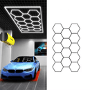 Hexagon LED Garage Lights with Rectangle Frame, 14 Hex Kit (57pcs), 6w/pc (Total Power 534W), 6500K, 120 - 130lm/w, AC100 - 277v,IP44, CRI:>80, For Garage, Shop, Gym, Basement, Barbershop, Warehouse - LEDMyPlace Load image into Gallery viewer, Hexagon LED Garage Lights with Rectangle Frame, 14 Hex Kit (57pcs), 6w/pc (Total Power 534W), 6500K, 120 - 130lm/w, AC100 - 277v,IP44, CRI:>80, For Garage, Shop, Gym, Basement, Barbershop, Warehouse - LEDMyPlace