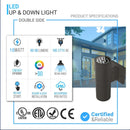 LED Outdoor Up & Down Lights With Remote, RGBW, Cylinder, 18WX1, AC100-277V, IP65, ETL CE RoSH Approval, Outdoor Wall Lights Load image into Gallery viewer, LED Outdoor Up & Down Lights With Remote, RGBW, Cylinder, 18WX1, AC100-277V, IP65, ETL CE RoSH Approval, Outdoor Wall Lights