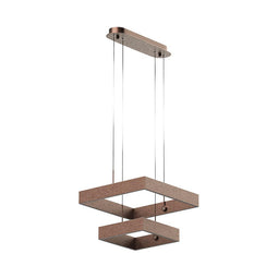 2-Lights, Square Chandelier Lighting  in Brushed Brown Body Finish, 141W, 3000K, 8800LM, Oxidation Finish Technique, Dimmable 2-Lights, Square Chandelier Lighting  in Brushed Brown Body Finish, 141W, 3000K, 8800LM, Oxidation Finish Technique, Dimmable