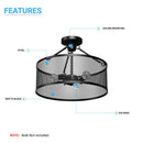3-lights-matte-black-semi-flush-mount-ceiling-light Load image into Gallery viewer, 3-lights-matte-black-semi-flush-mount-ceiling-light