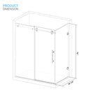 36 In. W x 76 In. H Shower Door Return Panel - 8mm Clear Tempered Glass Load image into Gallery viewer, 36 In. W x 76 In. H Shower Door Return Panel - 8mm Clear Tempered Glass