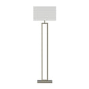 Decorative 61" Floor Lamps, Brushed Nickel & Straight rectangular pure white linen shade, With 1PCS ON-OFF Switch on the lamp holder Load image into Gallery viewer, Decorative 61" Floor Lamps, Brushed Nickel & Straight rectangular pure white linen shade, With 1PCS ON-OFF Switch on the lamp holder