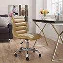 Modway Ripple Armless Mid Back Vinyl Swivel Computer Desk Office Chair - Computer Chair Load image into Gallery viewer, Modway Ripple Armless Mid Back Vinyl Swivel Computer Desk Office Chair - Computer Chair