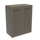 Elegant Smoky Grey - Double Door Wall Cabinet | 24"W x 30"H x 12"D Load image into Gallery viewer, Elegant Smoky Grey - Double Door Wall Cabinet | 24"W x 30"H x 12"D