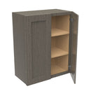 Elegant Smoky Grey - Double Door Wall Cabinet | 24"W x 30"H x 12"D Load image into Gallery viewer, Elegant Smoky Grey - Double Door Wall Cabinet | 24"W x 30"H x 12"D