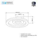 Indoor LED Ceiling Lights, 26W, 3000K-6500K, 1300LM, Dimmable, Simple Close to Ceiling Fixtures, 2-Ring Shape Load image into Gallery viewer, Indoor LED Ceiling Lights, 26W, 3000K-6500K, 1300LM, Dimmable, Simple Close to Ceiling Fixtures, 2-Ring Shape