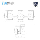 Bathroom Light Fixtures, 4000K, Dimmable, Brushed Nickel Finish,  Wall Mount, Damp Location, Vanity Lighting Load image into Gallery viewer, Bathroom Light Fixtures, 4000K, Dimmable, Brushed Nickel Finish,  Wall Mount, Damp Location, Vanity Lighting