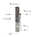 55 in. 8-Jet Stainless Steel Aluminum/Glass Shower Panel Systems With Adjustable Rainfall Showerhead, Round Handheld Shower,LED Temperature Display, Self-Cleaning & Jet Massage Feature Load image into Gallery viewer, 55 in. 8-Jet Stainless Steel Aluminum/Glass Shower Panel Systems With Adjustable Rainfall Showerhead, Round Handheld Shower,LED Temperature Display, Self-Cleaning & Jet Massage Feature