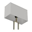Decorative 61" Floor Lamps, Brushed Nickel & Straight rectangular pure white linen shade, With 1PCS ON-OFF Switch on the lamp holder Load image into Gallery viewer, Decorative 61" Floor Lamps, Brushed Nickel & Straight rectangular pure white linen shade, With 1PCS ON-OFF Switch on the lamp holder