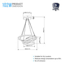 3-ring-led-light-unique-circular-chandelier-102w-3000k-4335lm-matte-black Load image into Gallery viewer, 3-ring-led-light-unique-circular-chandelier-102w-3000k-4335lm-matte-black