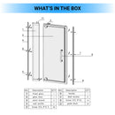 Ivanees 34 in.-36 in. Wide x 76 in. High Smart Adjust Semi-Frameless Pivot Shower Door Load image into Gallery viewer, Ivanees 34 in.-36 in. Wide x 76 in. High Smart Adjust Semi-Frameless Pivot Shower Door