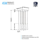 9-lights-modern-pendant-multi-light-45w-3000k-grey-led-pendant-lighting Load image into Gallery viewer, 9-lights-modern-pendant-multi-light-45w-3000k-grey-led-pendant-lighting