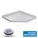 Single Threshold Neo Angle Shower Base In White Load image into Gallery viewer, Single Threshold Neo Angle Shower Base In White