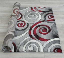 Davincii-414 Area Rugs Runner Red 8-X-11 Davincii-414 Area Rugs Runner Red 8-X-11