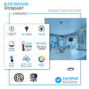 12w-3000k-led-round-pendant-mount-direct-down-light Load image into Gallery viewer, 12w-3000k-led-round-pendant-mount-direct-down-light