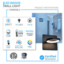 1-Ring Light, Rectangular Wall Sconce, 8W, 3000K, 290LM, Dimmable Load image into Gallery viewer, 1-Ring Light, Rectangular Wall Sconce, 8W, 3000K, 290LM, Dimmable