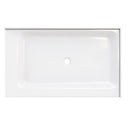 60 L x 36 in. W Double-Threshold Shower Pan Base with Center Drain in High Gloss White Load image into Gallery viewer, 60 L x 36 in. W Double-Threshold Shower Pan Base with Center Drain in High Gloss White