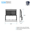 150w-led-flood-light-5700k-ac100-277v-bronze Load image into Gallery viewer, 150w-led-flood-light-5700k-ac100-277v-bronze